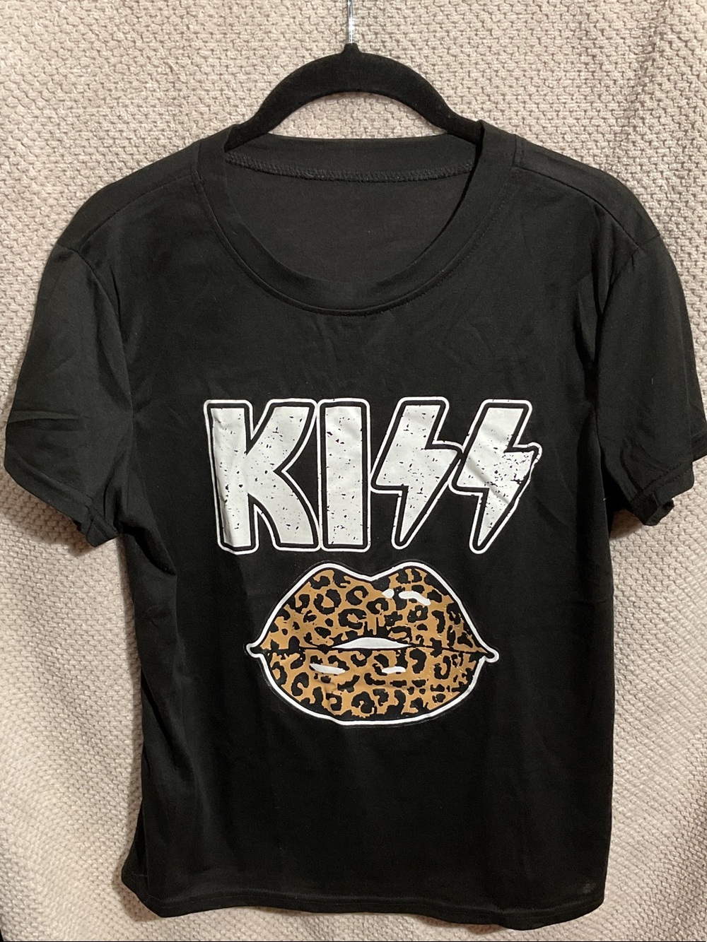 KISS Leopard Print Lips Tee